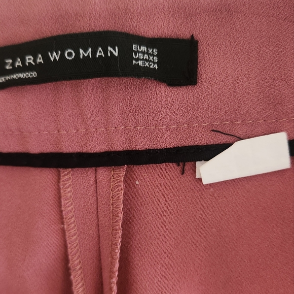 Zara Flowy Super Wide Leg Culotte Pink Maxi Pants - Picture 6 of 10